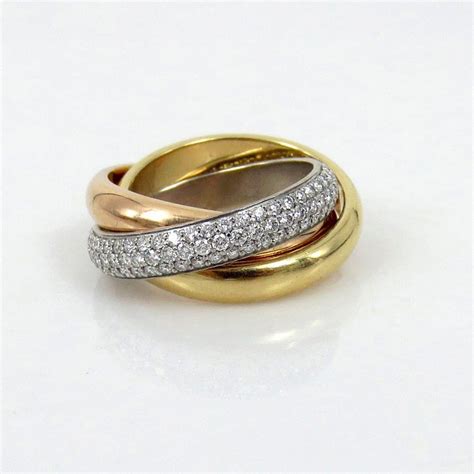 vintage cartier russian wedding ring|cartier trinity ring with diamonds.